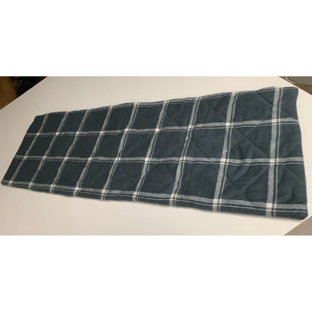 The Company Store Slate Blue and White Plaid Quilted Pillow Sham - Picture 2 of 9